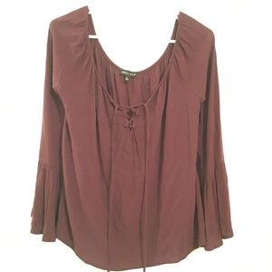 Kendall & Kylie off the shoulder Maroon Top